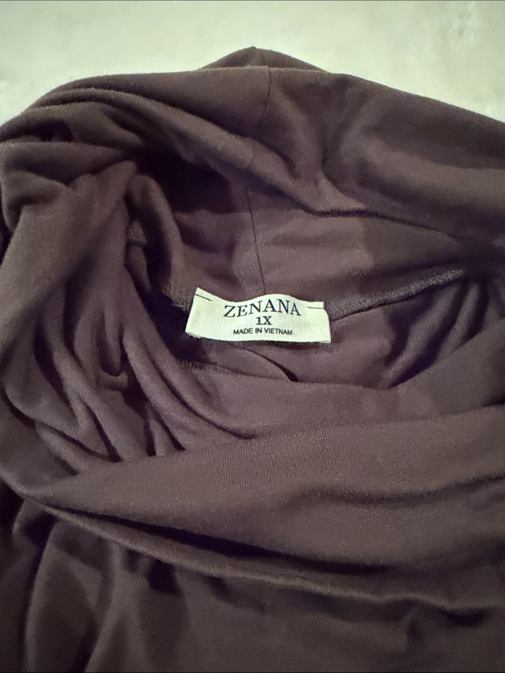 Zenana Outfitters Brown Draped Tunic Top